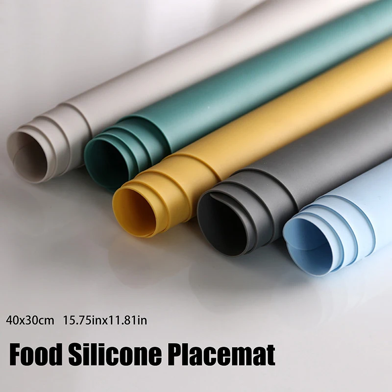 15.75"x11.81" Extra Large Waterproof Placemat Food Grade Silicone Heat Insulation Non-slip Washable Table Mat For Kitchen Dinner