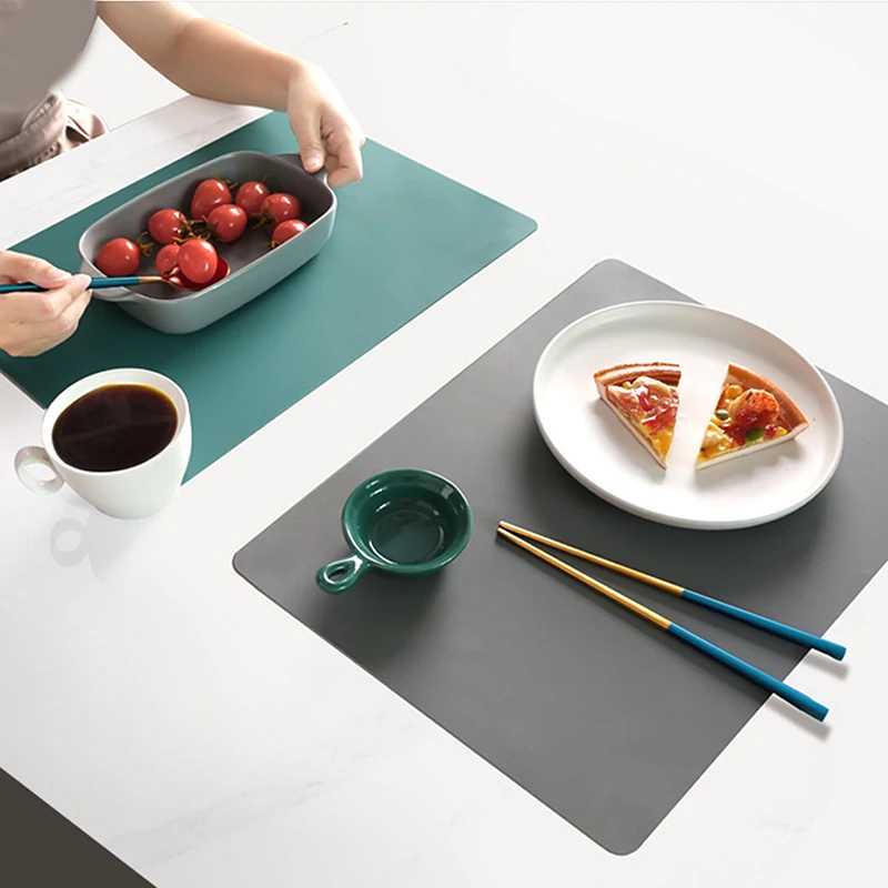 15.75"x11.81" Extra Large Waterproof Placemat Food Grade Silicone Heat Insulation Non-slip Washable Table Mat For Kitchen Dinner