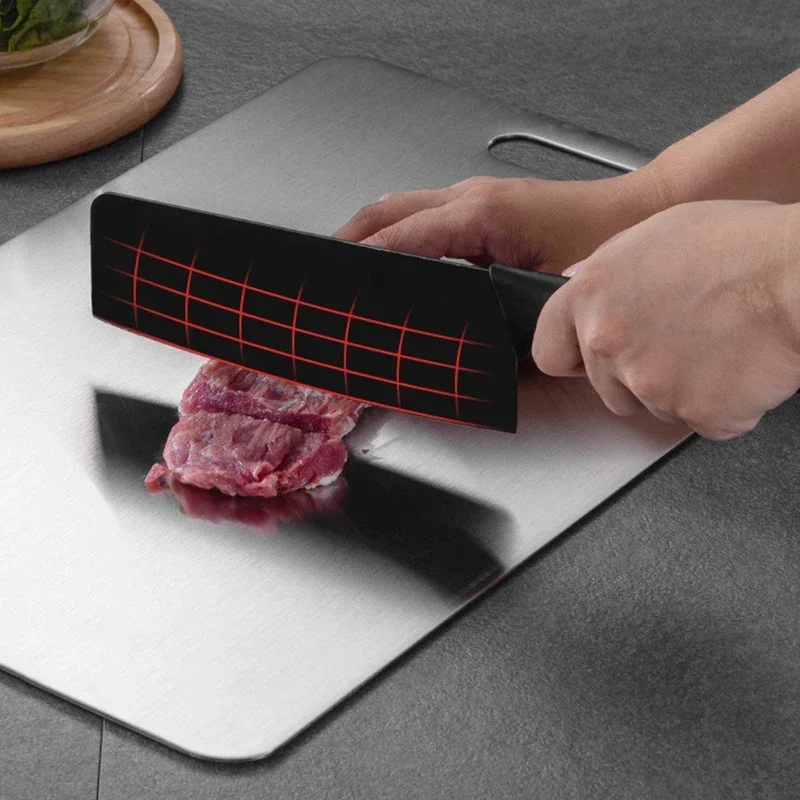 JUSTINLAU Stainless Steel Thickened Cutting Board Antibacterial Mildew-proof Kneading Dough Board Fruit Vegetable Cutting Board