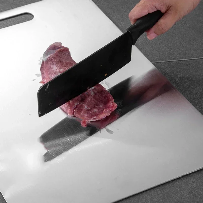 JUSTINLAU Stainless Steel Thickened Cutting Board Antibacterial Mildew-proof Kneading Dough Board Fruit Vegetable Cutting Board