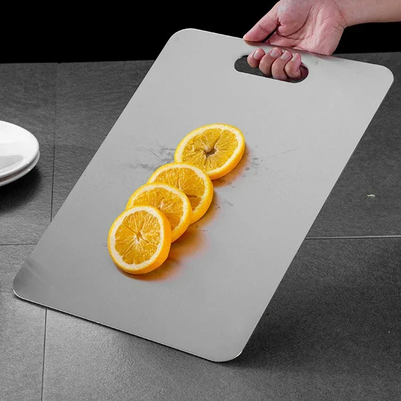 JUSTINLAU Stainless Steel Thickened Cutting Board Antibacterial Mildew-proof Kneading Dough Board Fruit Vegetable Cutting Board