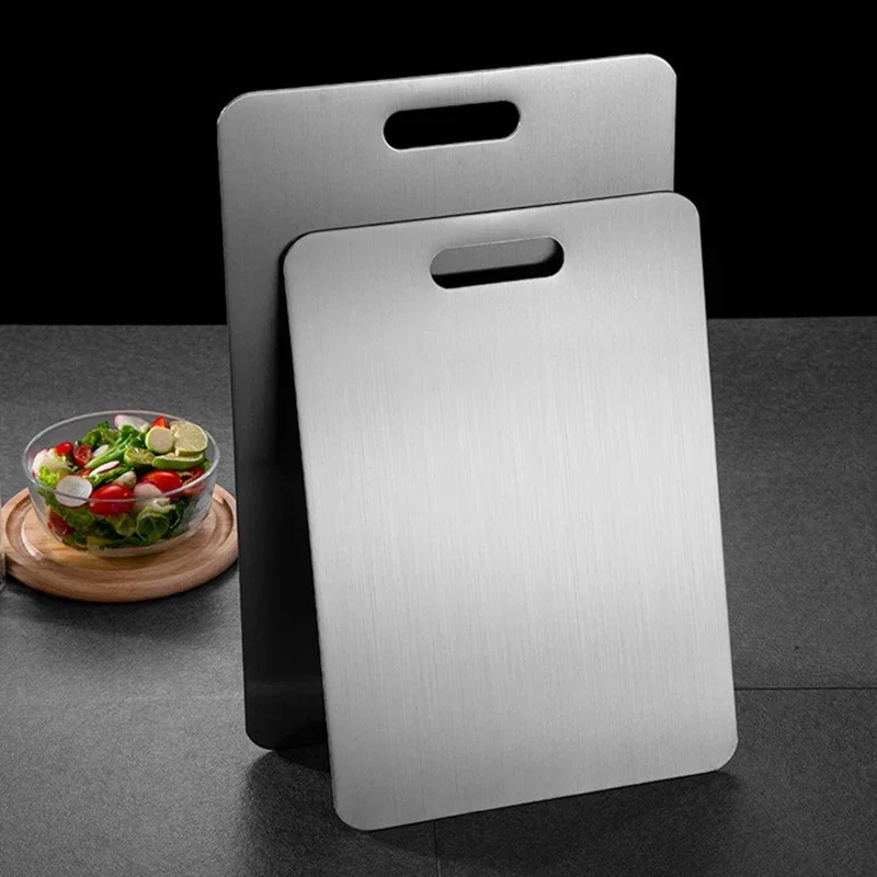JUSTINLAU Stainless Steel Thickened Cutting Board Antibacterial Mildew-proof Kneading Dough Board Fruit Vegetable Cutting Board