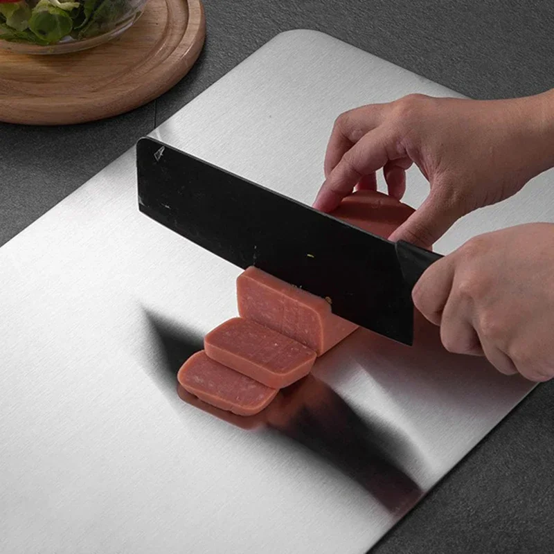 JUSTINLAU Stainless Steel Thickened Cutting Board Antibacterial Mildew-proof Kneading Dough Board Fruit Vegetable Cutting Board