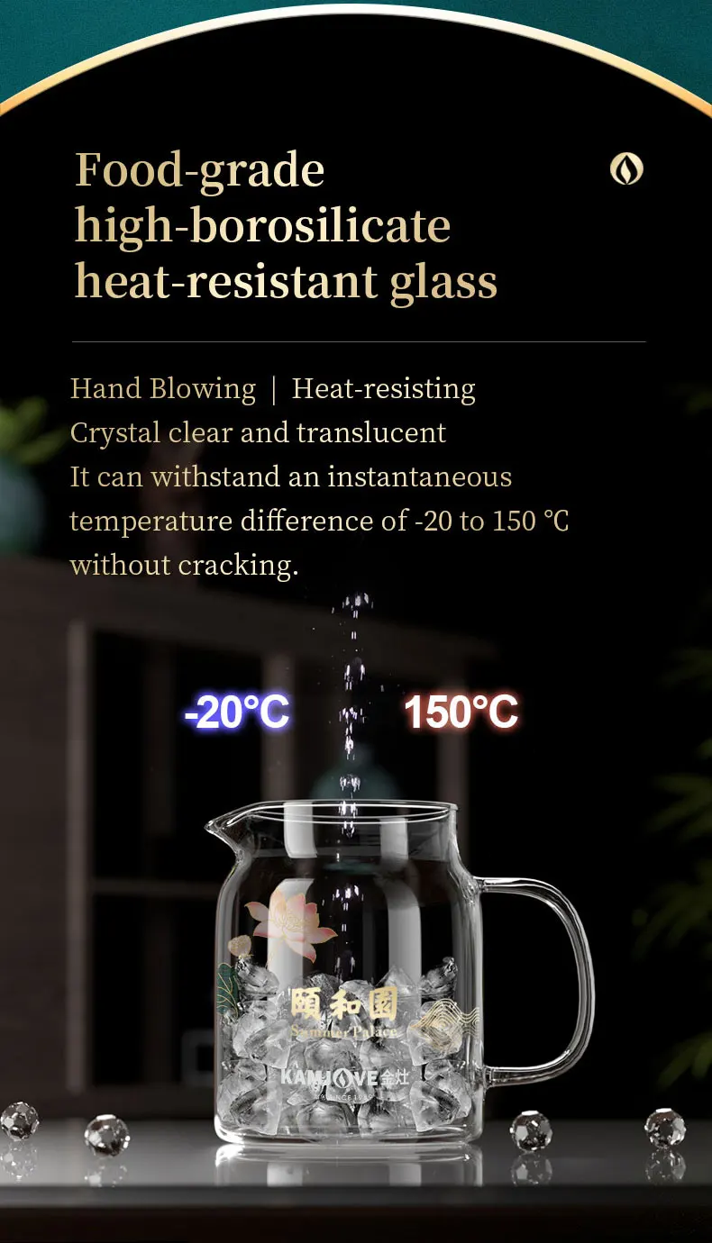 KAMJOVE Heat-Resistant Glass Tea Kettle with Infuser,Tea Pot with Separation Kettle Press Pu 'er Pot,304 Stainless Steel Filter