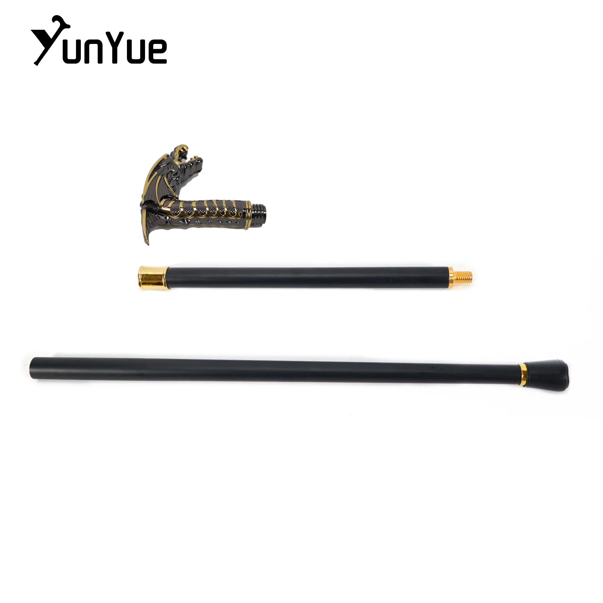Vintage Black Gold Dragon Walking Cane Gentleman Collections Elegant Walking Stick Cosplay Photography Film Props Crutch 93CM