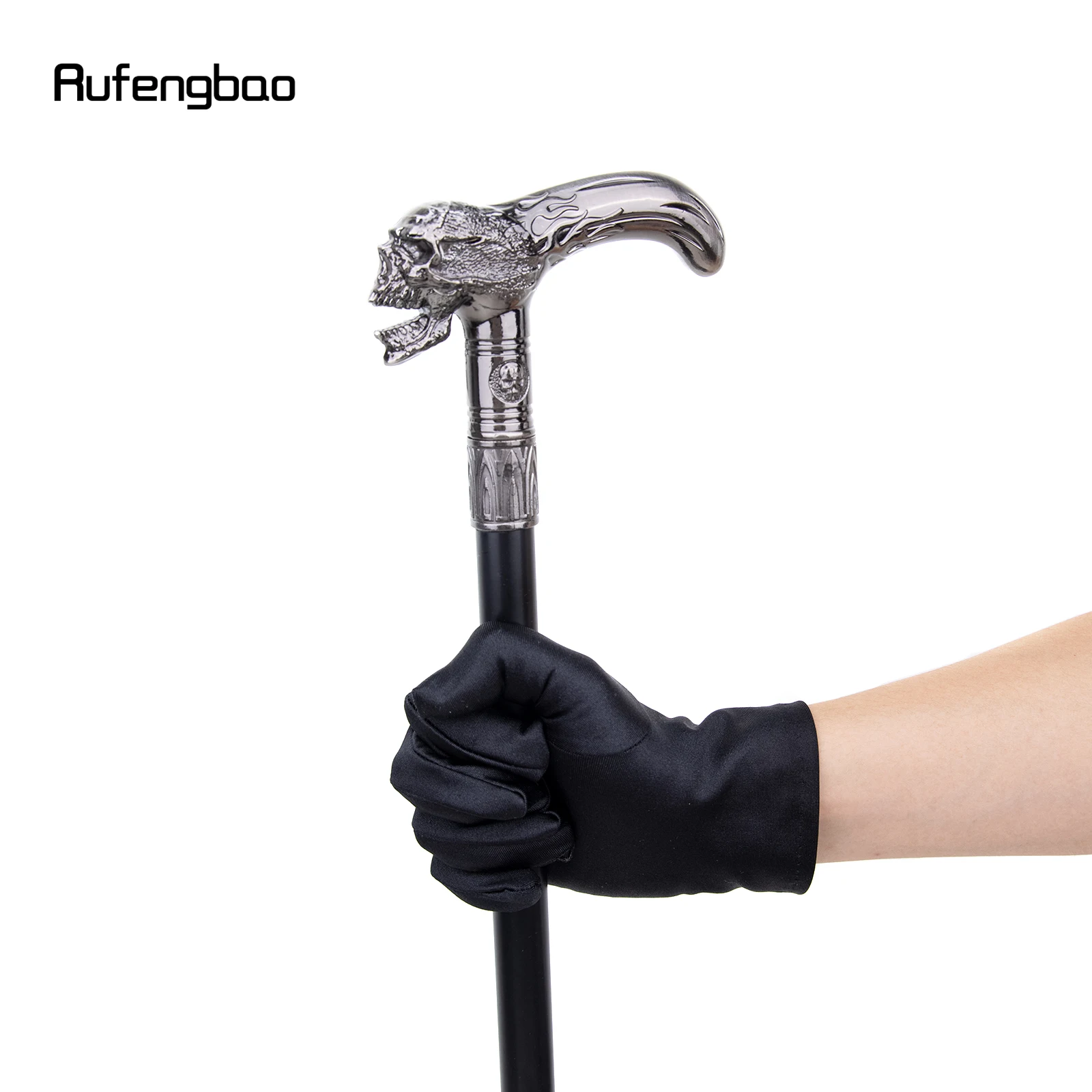 Skull Head Walking Cane Fashion Decorative Walking Stick Gentleman Elegant Cosplay Cane Knob Crosier 93cm