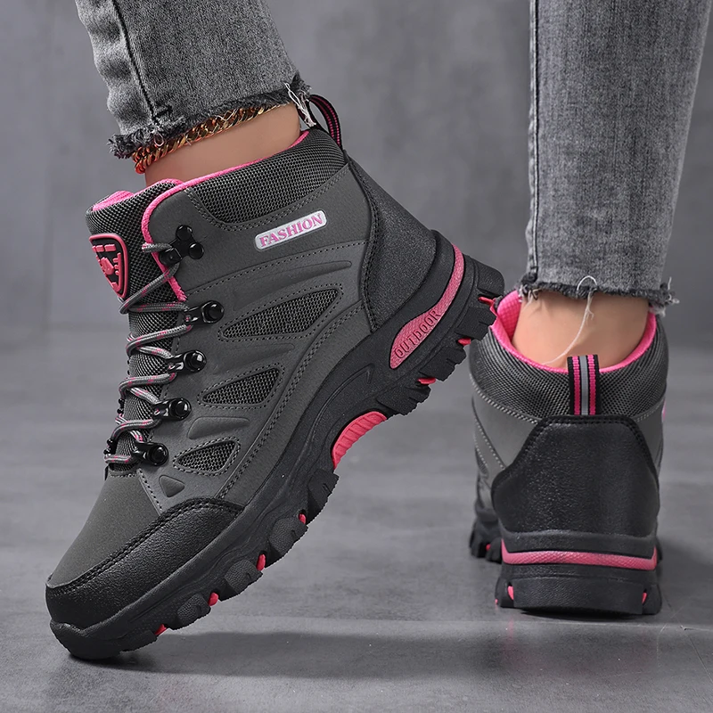 Women's Outdoor Hiking Shoes Waterproof Trekking Camping Trail Boots Non-slip Durable Mountain Climbing Shoes Women Ankle Boots