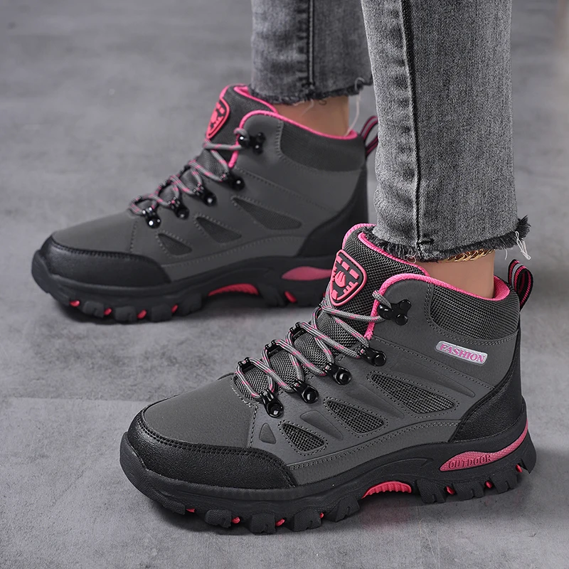 Women's Outdoor Hiking Shoes Waterproof Trekking Camping Trail Boots Non-slip Durable Mountain Climbing Shoes Women Ankle Boots