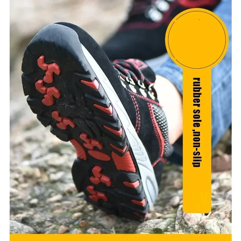 Women's Steel Toe Safety Boots Ankle Survival Anti-smashing Mid-plate Blue Safety Shoes for Protection