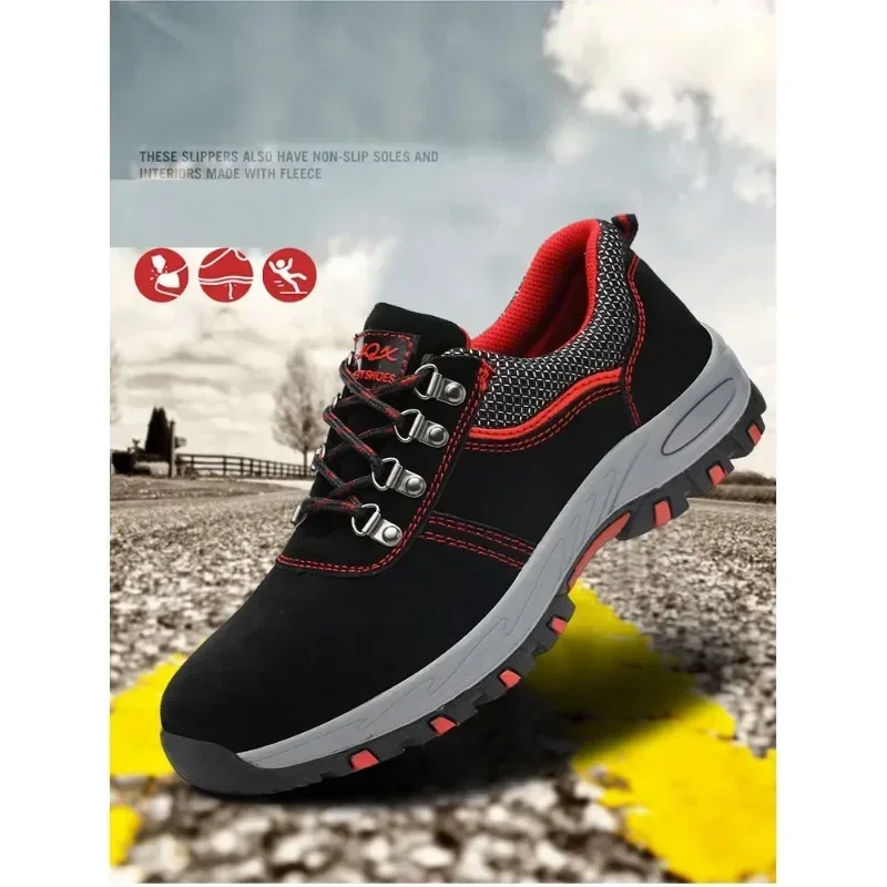 Women's Steel Toe Safety Boots Ankle Survival Anti-smashing Mid-plate Blue Safety Shoes for Protection