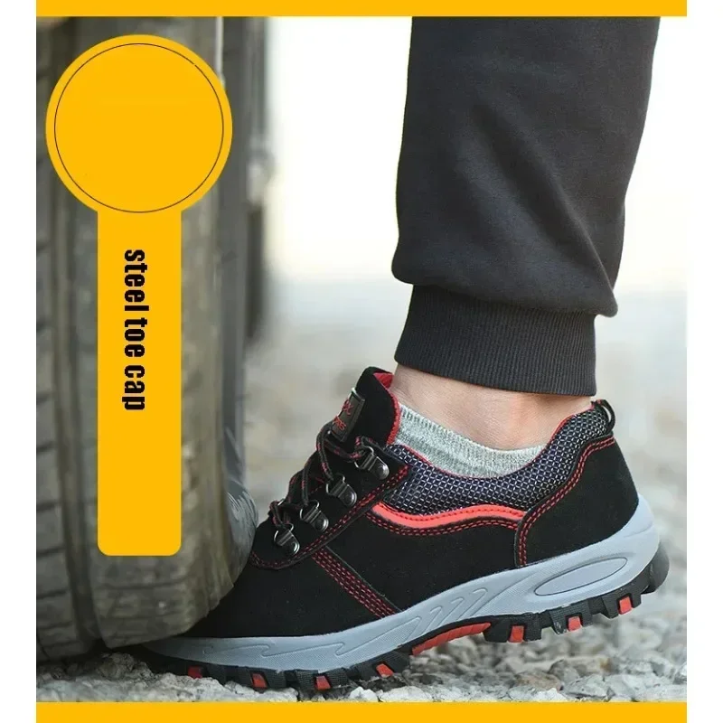 Women's Steel Toe Safety Boots Ankle Survival Anti-smashing Mid-plate Blue Safety Shoes for Protection