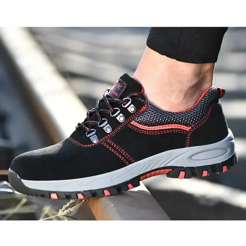 Women's Steel Toe Safety Boots Ankle Survival Anti-smashing Mid-plate Blue Safety Shoes for Protection