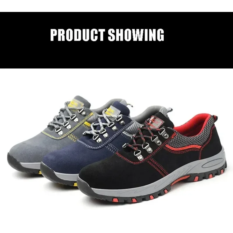 Women's Steel Toe Safety Boots Ankle Survival Anti-smashing Mid-plate Blue Safety Shoes for Protection