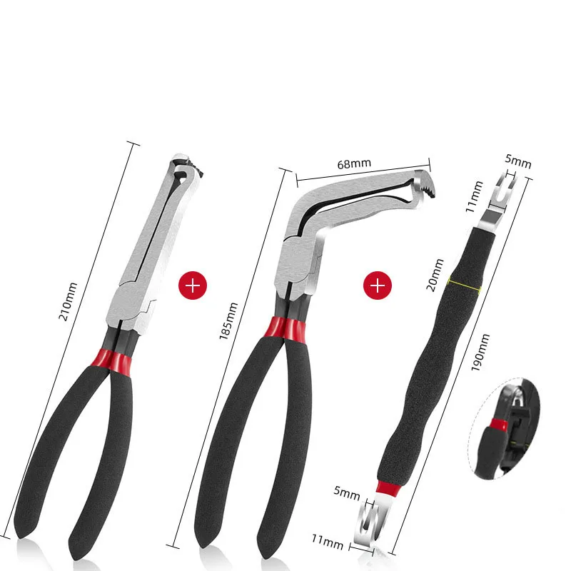 8" 60-Degree Electrical Disconnect Pliers For Automotive Connectors & Sensors - Angled Wire Plug Removal Tool