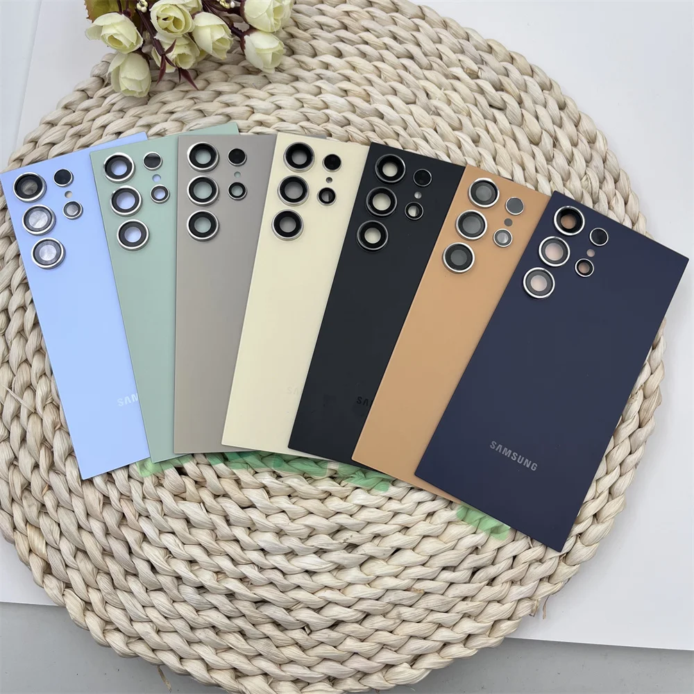 SAMSUNG GALAXY S24 Ultra S24U Mobile Phone Cover Real Door 3D Glass Replace Back Battery Housing Case With Camera Lens &Adhesive