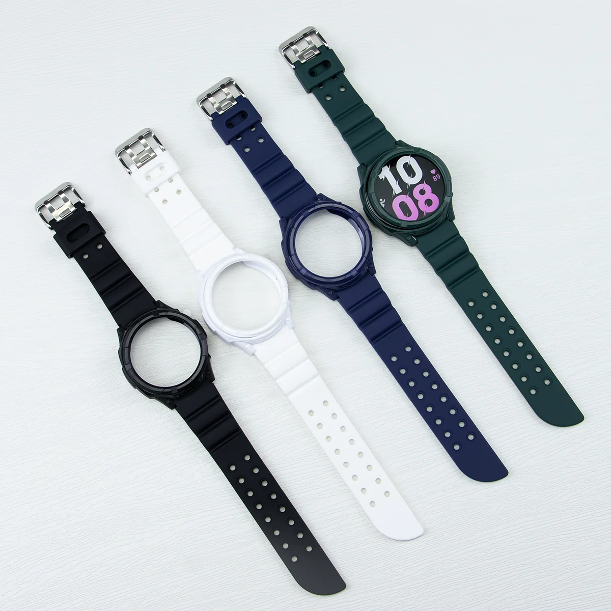 Case+Strap for Samsung Galaxy Watch 6 Classic 43mm 47mm Silicone Band Protective Case Cover for Watch 6 Classic Modification kit