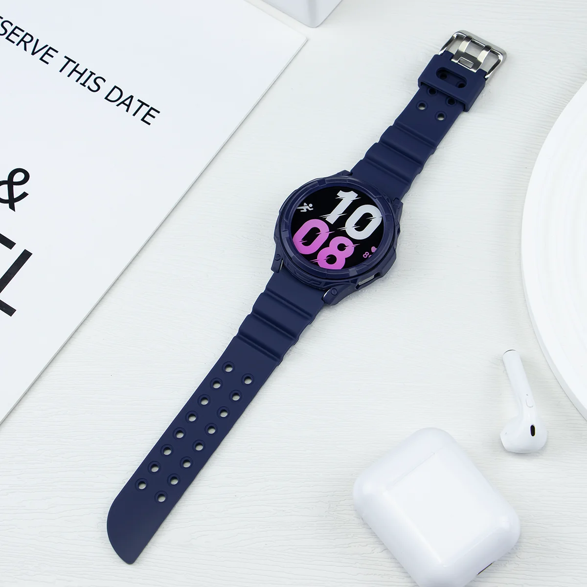 Case+Strap for Samsung Galaxy Watch 6 Classic 43mm 47mm Silicone Band Protective Case Cover for Watch 6 Classic Modification kit