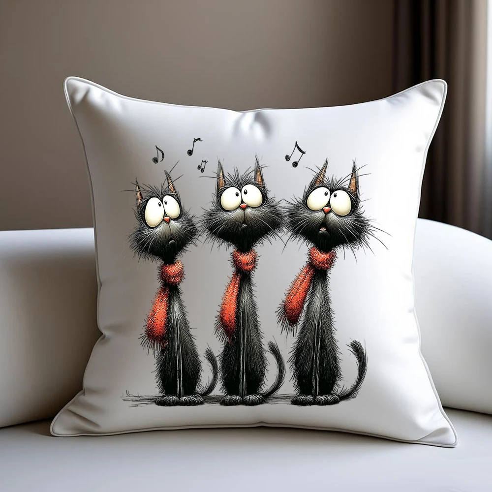 25CM Whimsical Christmas Black Cats Friends Heat Transfer Patches For Clothes DIY A-Level Washable Shirt Iron-on Thermal Sticker