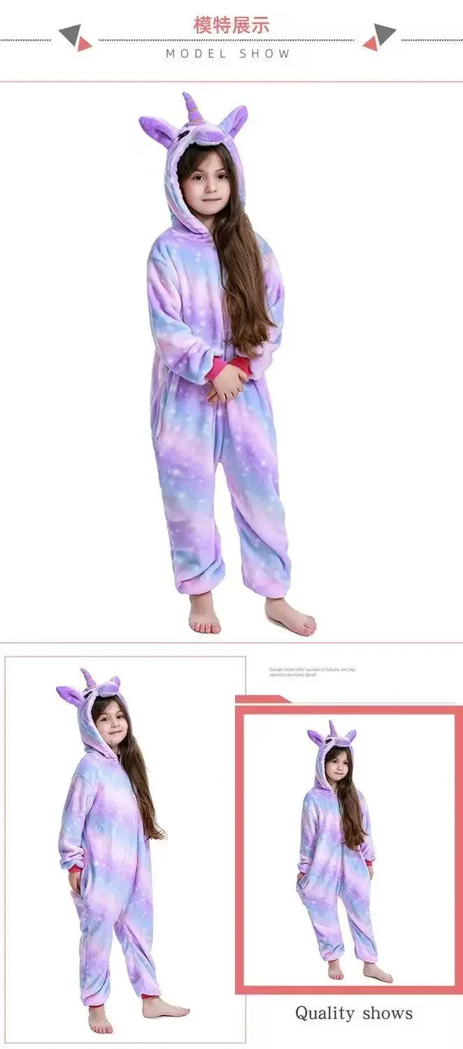 Girls Black Cat Leopard Cat Cosplay Costume Child Anime Pajamas Animal Onesies Kigurumi Christmas Halloween Jumpsuit Party Gift