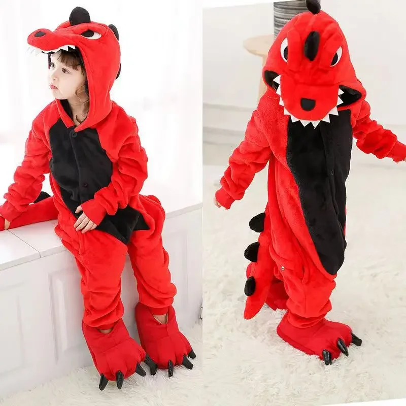 Girls Black Cat Leopard Cat Cosplay Costume Child Anime Pajamas Animal Onesies Kigurumi Christmas Halloween Jumpsuit Party Gift