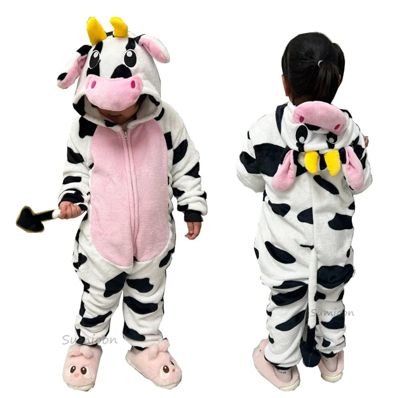 Girls Black Cat Leopard Cat Cosplay Costume Child Anime Pajamas Animal Onesies Kigurumi Christmas Halloween Jumpsuit Party Gift