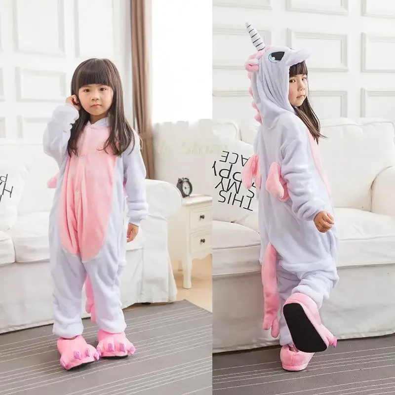 Girls Black Cat Leopard Cat Cosplay Costume Child Anime Pajamas Animal Onesies Kigurumi Christmas Halloween Jumpsuit Party Gift