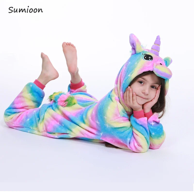 Girls Black Cat Leopard Cat Cosplay Costume Child Anime Pajamas Animal Onesies Kigurumi Christmas Halloween Jumpsuit Party Gift