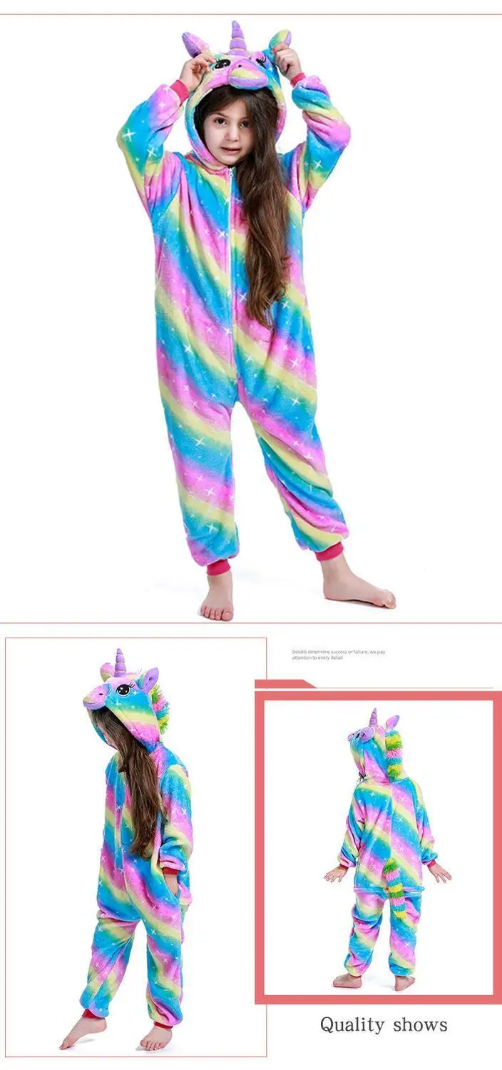 Girls Black Cat Leopard Cat Cosplay Costume Child Anime Pajamas Animal Onesies Kigurumi Christmas Halloween Jumpsuit Party Gift