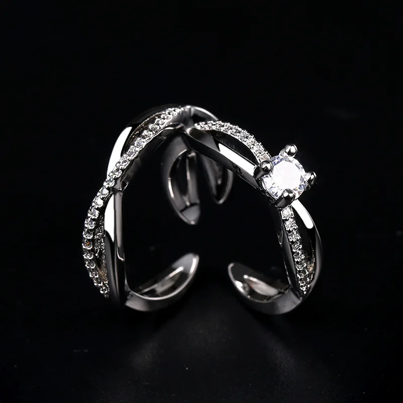 2022 Romantic Couple Wedding Ring For Woman Men 2Pcs Love Heart Zircon Adjustable Rings Fashion Engaged Promise Jewelry Gifts