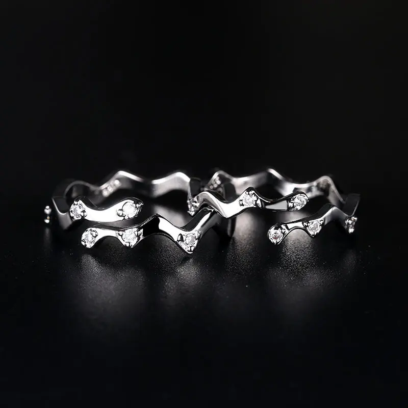 2022 Romantic Couple Wedding Ring For Woman Men 2Pcs Love Heart Zircon Adjustable Rings Fashion Engaged Promise Jewelry Gifts
