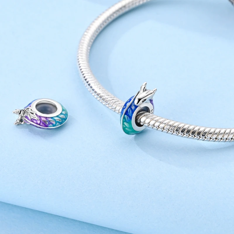100% 925 Sterling Silver Rainbow Zircon Colorful Butterfly Dragon Shaped Silicone Stopper Charms Beads Fit DIY Bracelets Jewelry