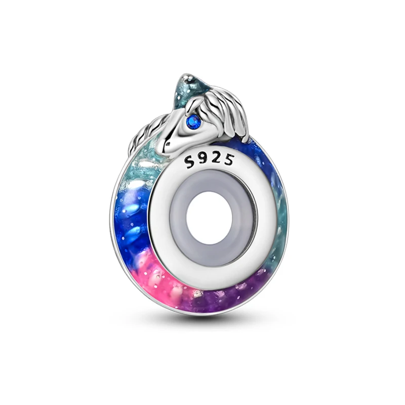 100% 925 Sterling Silver Rainbow Zircon Colorful Butterfly Dragon Shaped Silicone Stopper Charms Beads Fit DIY Bracelets Jewelry