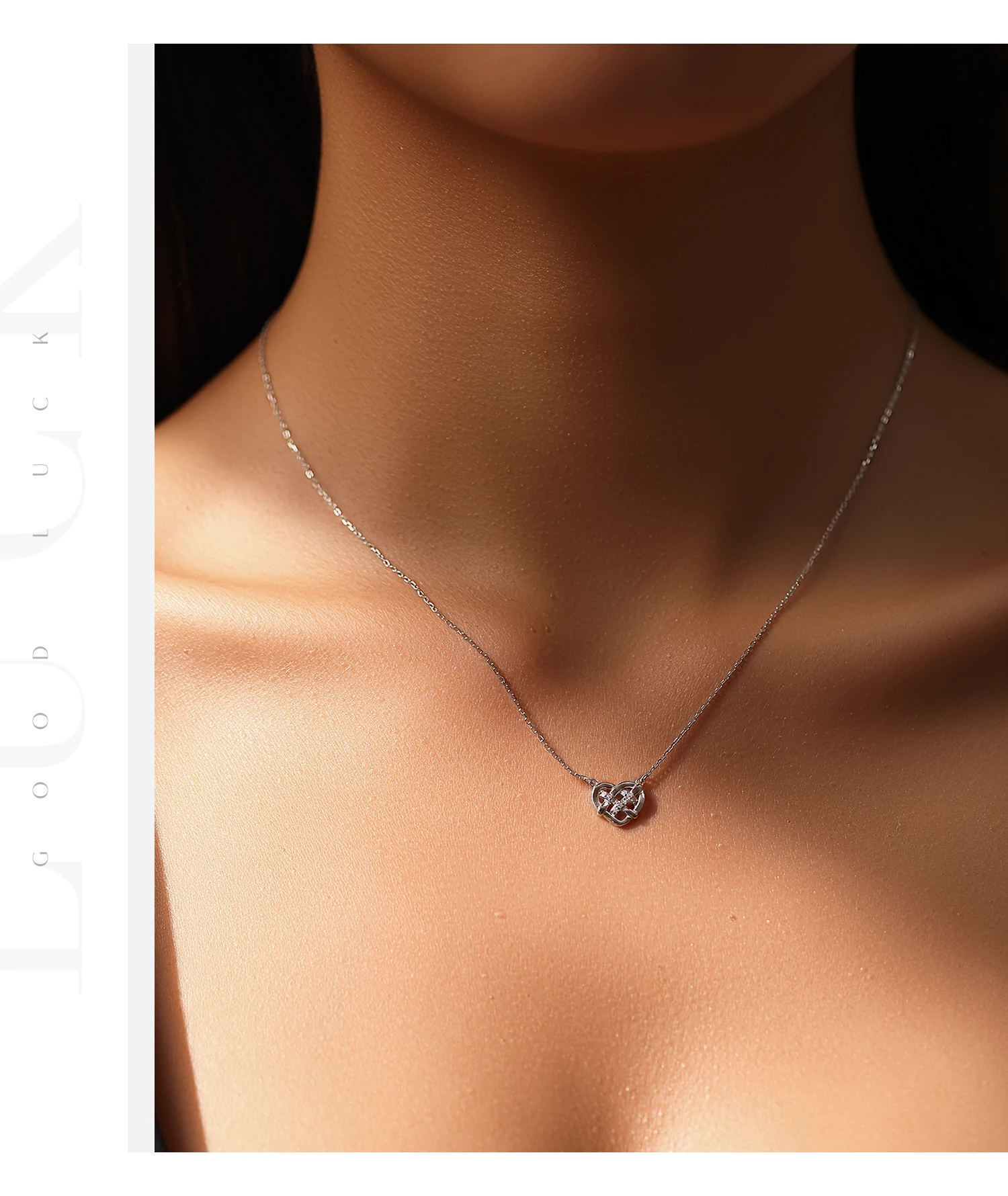 MODIAN Moissanite Necklace 925 Sterling Silver Hollow Woven Love Pendant Necklace Lab Diamond Chain Fine Jewelry For Women Gifts