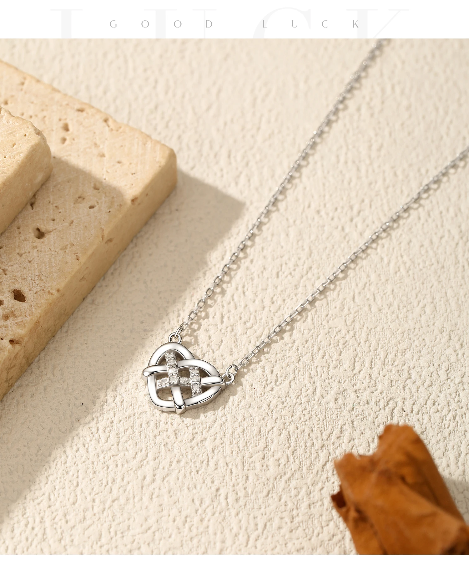 MODIAN Moissanite Necklace 925 Sterling Silver Hollow Woven Love Pendant Necklace Lab Diamond Chain Fine Jewelry For Women Gifts
