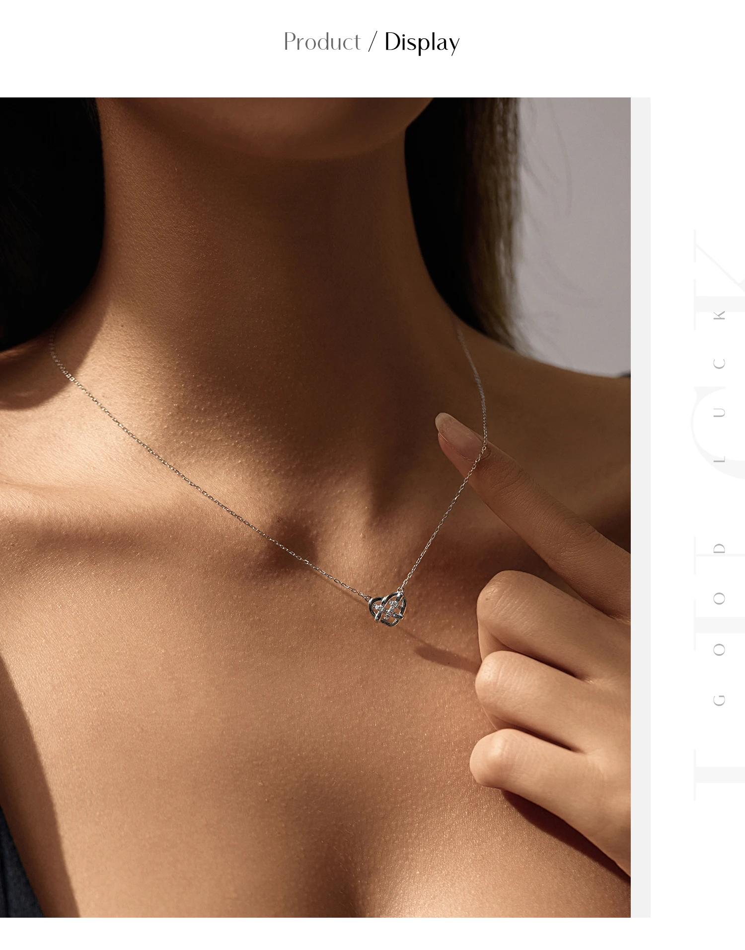 MODIAN Moissanite Necklace 925 Sterling Silver Hollow Woven Love Pendant Necklace Lab Diamond Chain Fine Jewelry For Women Gifts