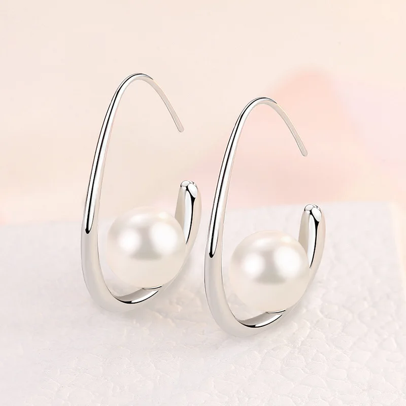 High-quality 925 Sterling Silver Crystal Fashion Circle Hoop Earrings for Woman Wedding Party Gift Street Versatile Jewelry