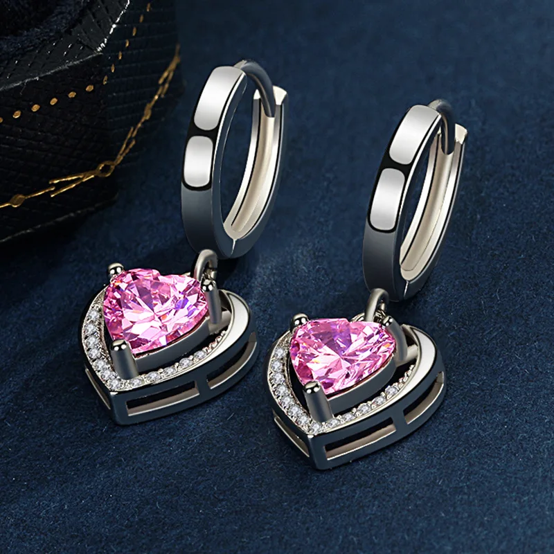 High-quality 925 Sterling Silver Crystal Fashion Circle Hoop Earrings for Woman Wedding Party Gift Street Versatile Jewelry