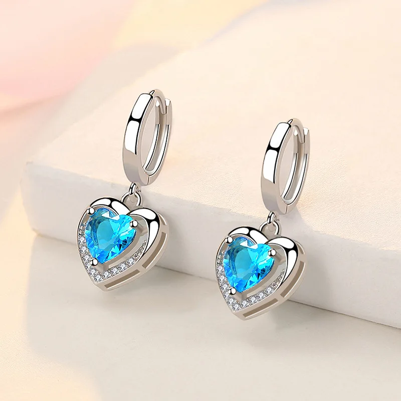 High-quality 925 Sterling Silver Crystal Fashion Circle Hoop Earrings for Woman Wedding Party Gift Street Versatile Jewelry