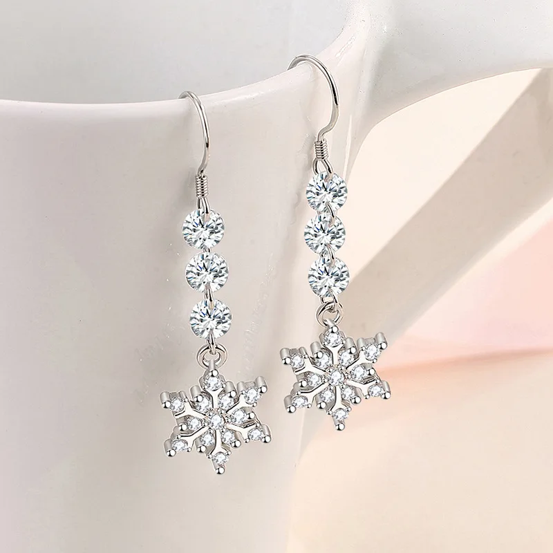 High-quality 925 Sterling Silver Crystal Fashion Circle Hoop Earrings for Woman Wedding Party Gift Street Versatile Jewelry