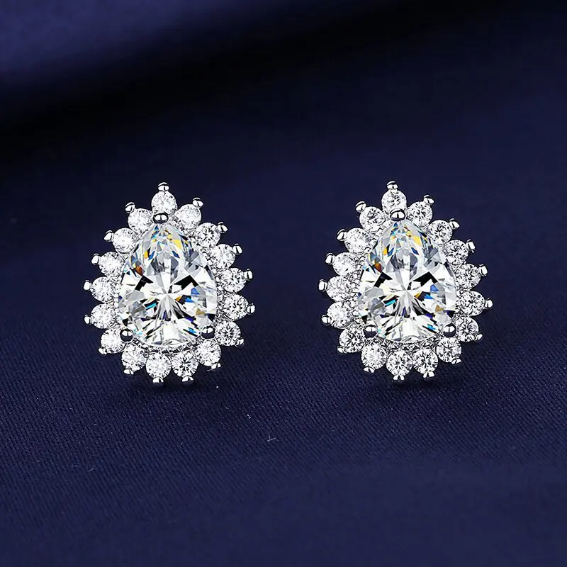 High-quality 925 Sterling Silver Crystal Fashion Circle Hoop Earrings for Woman Wedding Party Gift Street Versatile Jewelry