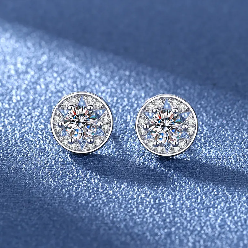 High-quality 925 Sterling Silver Crystal Fashion Circle Hoop Earrings for Woman Wedding Party Gift Street Versatile Jewelry