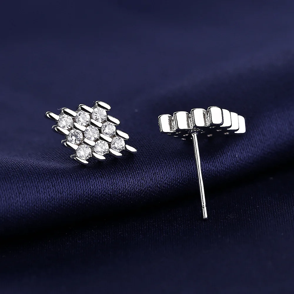 High-quality 925 Sterling Silver Crystal Fashion Circle Hoop Earrings for Woman Wedding Party Gift Street Versatile Jewelry