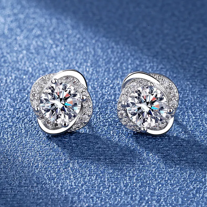 High-quality 925 Sterling Silver Crystal Fashion Circle Hoop Earrings for Woman Wedding Party Gift Street Versatile Jewelry