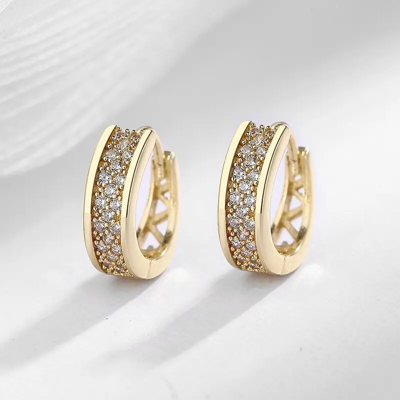 High-quality 925 Sterling Silver Crystal Fashion Circle Hoop Earrings for Woman Wedding Party Gift Street Versatile Jewelry