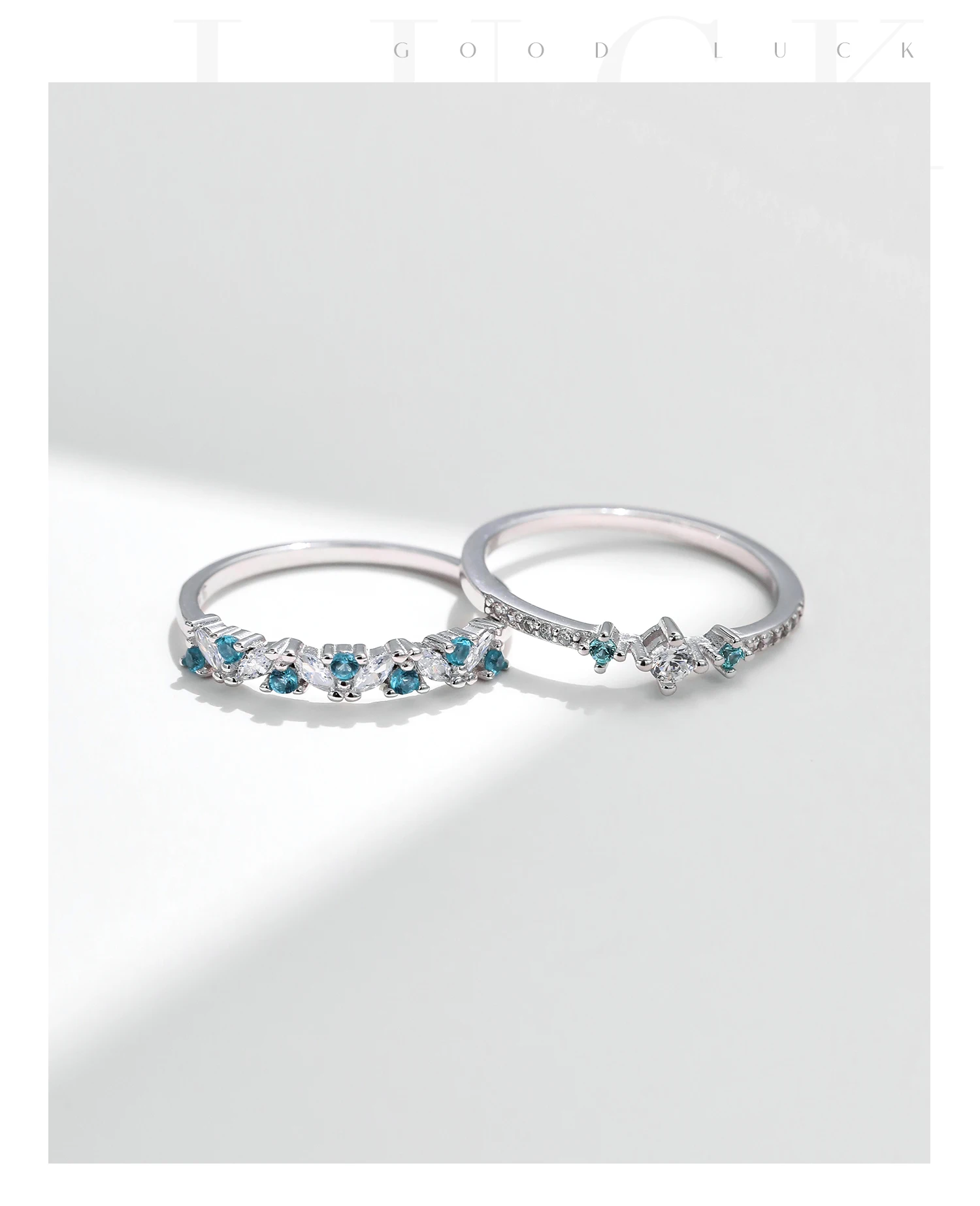 MODIAN 925 Sterling Silver Exquisite Eternity Band Paraiba Color CZ Ring Mint Green Stackable Rings For Women Fine Jewelry
