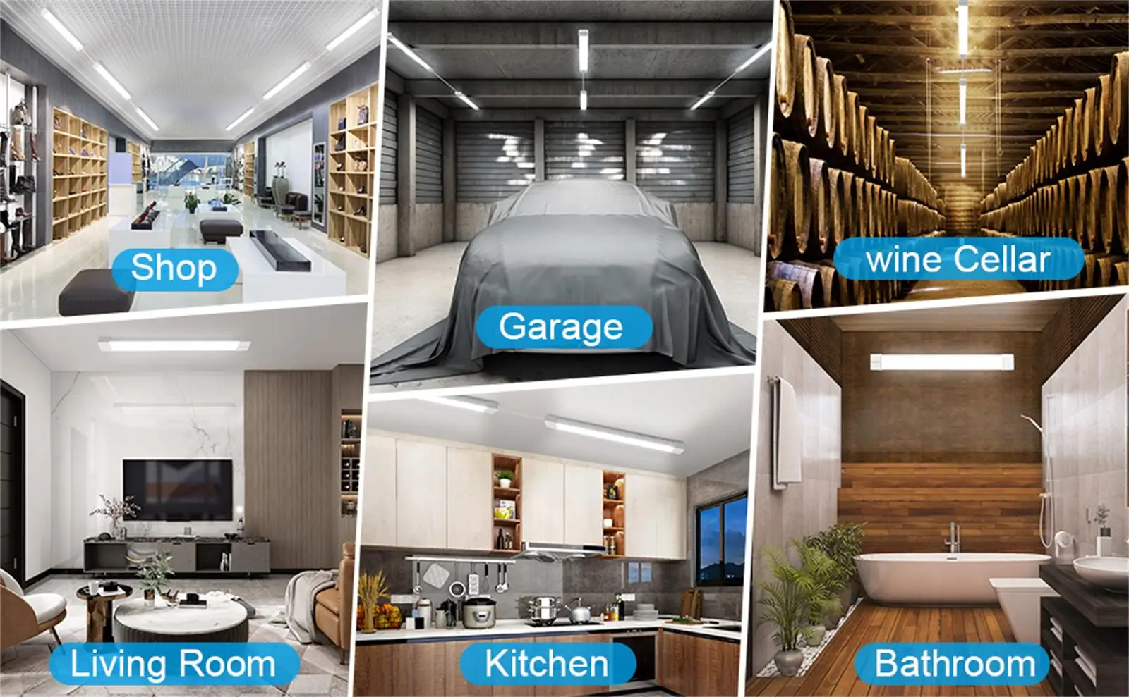 1.2M LED Tube Bar Fixture Super Bright 100W Utility LED Light Shop Store Light Ceiling Under Cabinet Light Garage