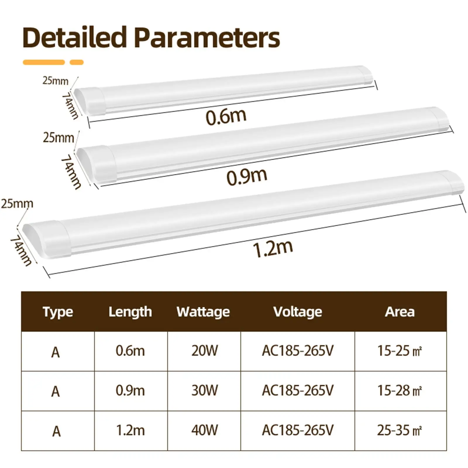 1.2M LED Tube Bar Fixture Super Bright 100W Utility LED Light Shop Store Light Ceiling Under Cabinet Light Garage