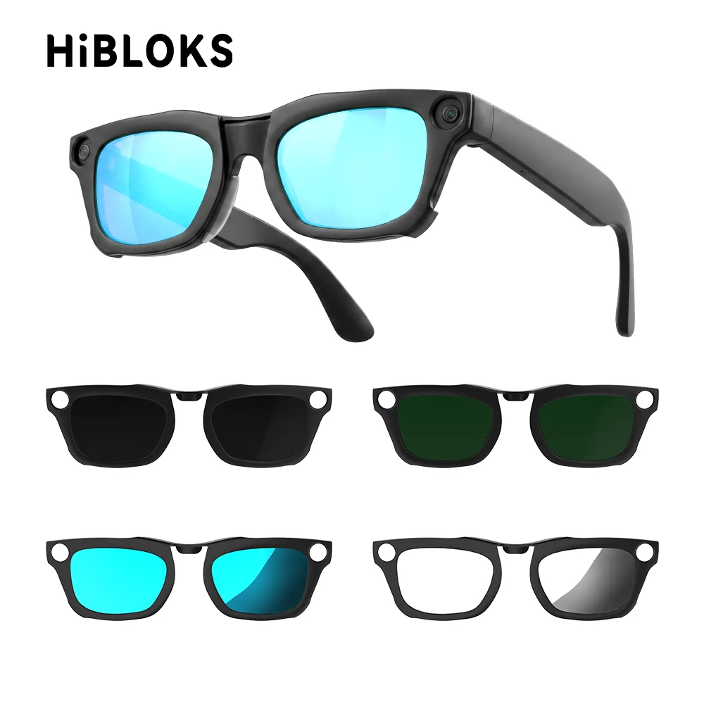 HIBLOKS Clip For Ray-Ban Meta Blayzer RW7001 50-19 Standard Smart Glasses Accessories Matte Polarized Clip Sunglasses Lenses