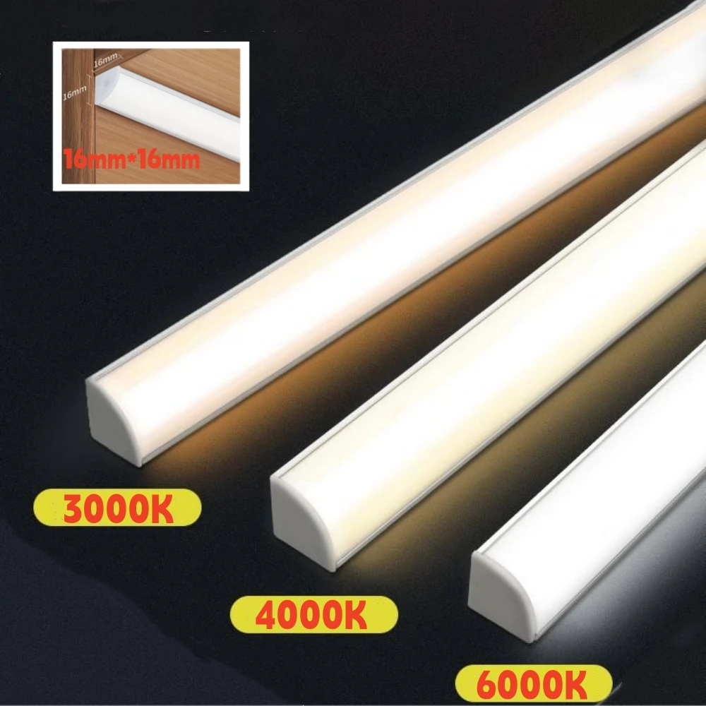 12V LED Cabinet Lamp Aluminum 30cm 40cm 50cm LED Bar Cabinet Light White Warm Natural Kitchen Bedroom Closet Bedside Night Light