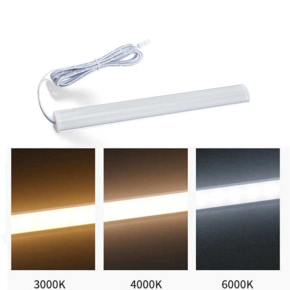 12V LED Cabinet Lamp Aluminum 30cm 40cm 50cm LED Bar Cabinet Light White Warm Natural Kitchen Bedroom Closet Bedside Night Light